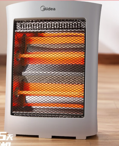 美的（Midea）小太陽(yáng)取暖器家用節(jié)能電暖器臺(tái)式電熱器暖氣機(jī)辦公室烤火爐暖腳器暗光防燙遠(yuǎn)紅外電暖氣 鈦鋼灰【HPW08D] 臺(tái)式